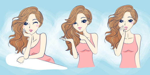 健康生活女性设计插画