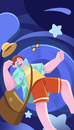 热带夏日清凉旅行少年掉落奇幻冒险世界