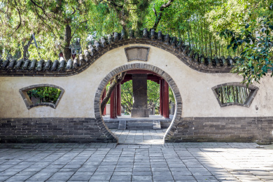 中国河南省登封嵩阳书院月门建筑