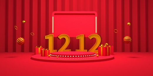 3D展台空间活动背景双12