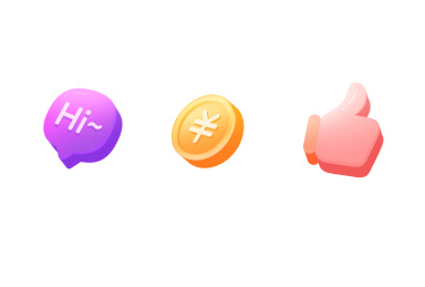 点赞金币打招呼等直播图标元素素材