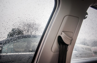 汽车内B柱上的安全带调整按钮