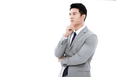 白色背景东方商务男士肖像