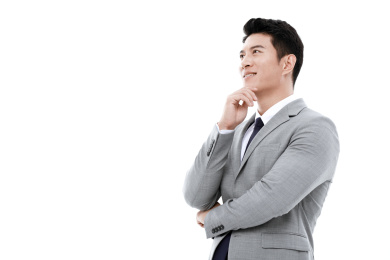 白色背景东方商务男士肖像
