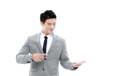 白色背景东方商务男士肖像