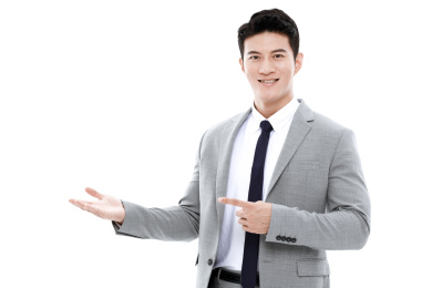 白色背景东方商务男士肖像