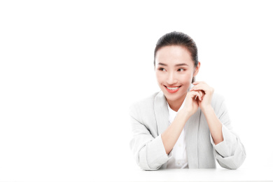 白色背景东方商务女性