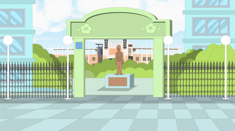 一所大学的学校门口