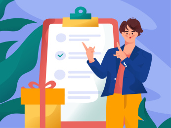 邀请好友进行问卷调查人物互联网背景矢量插