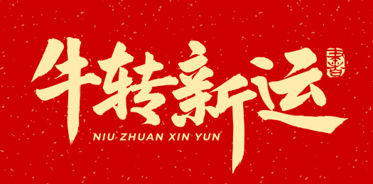 牛转新运 手写汉字书法手书字体