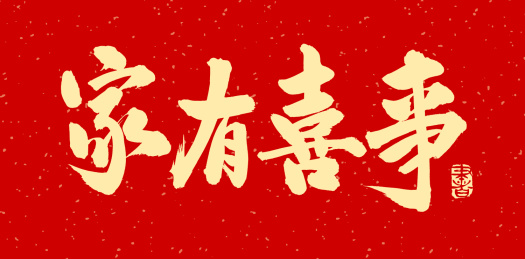 春节 家有喜事 手写汉字书法手书字体