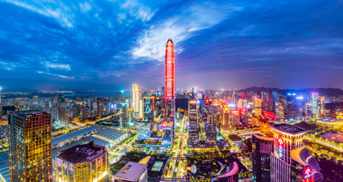 深圳福田CBD蓝调夜景