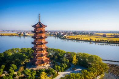 中国浙江嘉兴莲泗荡景区风光