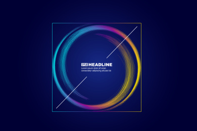 彩色粒子，点状螺旋圆形科技海报矢量背景。