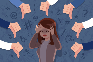 女孩痛苦创意设计插图