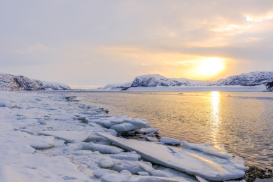俄罗斯北极圈内面朝北冰洋的捷里别卡尔