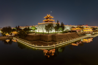 中国陕西西安城墙风光