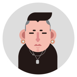 穿黑色衣服打耳洞的潮男