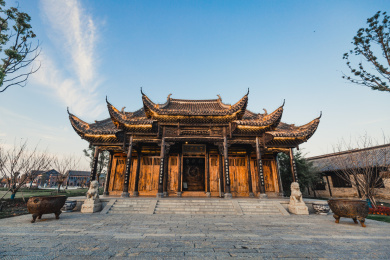 中国江苏盐城大纵湖景区东晋水城宋氏宗祠
