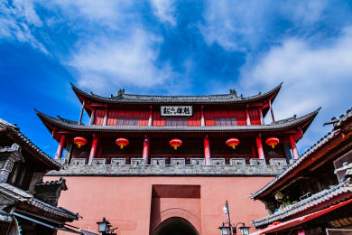 中国云南省大理州巍山县拱振楼建筑景观