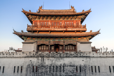 中国河南省洛阳市丽景门景区城楼古建