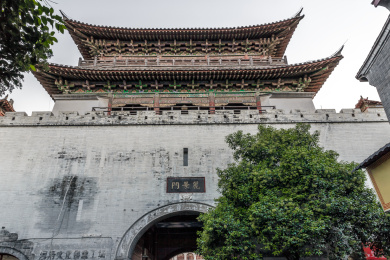 中国河南省洛阳丽景门景区城门楼古建筑