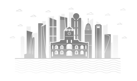 中国江苏省无锡市城市天际线矢量插画灰色