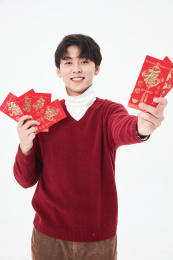 影棚拍摄春节年轻人