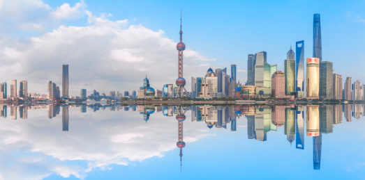 中国上海陆家嘴建筑全景