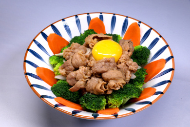 韩式菜单餐饮肥牛西兰花鸡蛋拌饭胡萝卜拌面