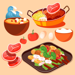 美食餐饮矢量插画