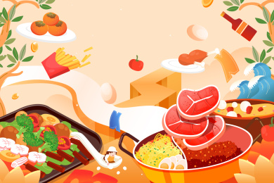 美食餐饮矢量插画