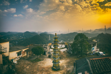 中国湖南长沙青天古寺佛塔
