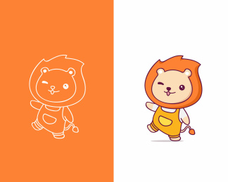 可爱卡通矢量狮子