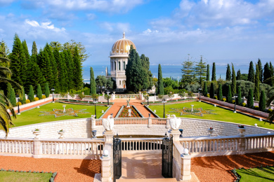以色列海法的巴哈伊空中花园美景