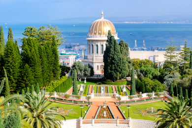 以色列海法的巴哈伊空中花园美景