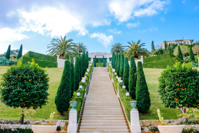 以色列海法的巴哈伊空中花园美景