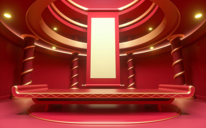 3D中国风产品展示台创意图