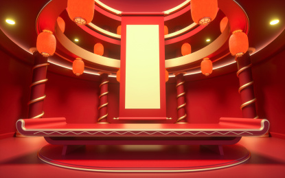 3D中国风产品展示台创意图