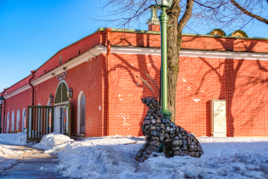 俄罗斯圣彼得堡要塞冬季的雪国风景