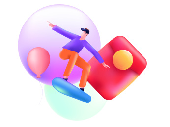 3d邀请好友获得红包手绘互联网矢量扁平插