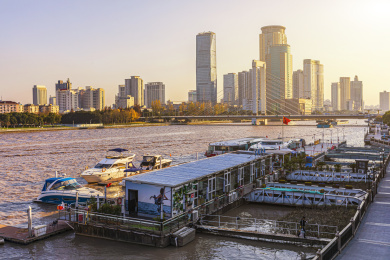 浙江省宁波市老外滩城市风光