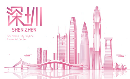 深圳地标天际线城市建筑矢量插画