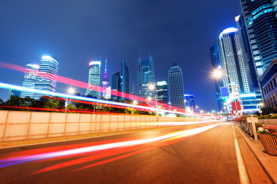 上海城市景观 浦东陆家嘴的现代建筑