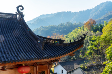 中国浙江省杭州市上天竺寺庙风光