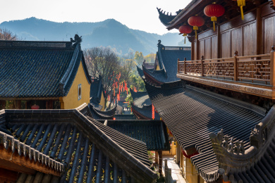 中国浙江省杭州市上天竺寺庙风光