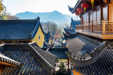 中国浙江省杭州市上天竺寺庙风光