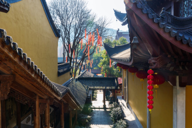 中国浙江省杭州市上天竺寺庙风光
