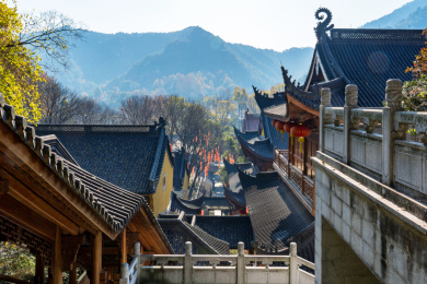 中国浙江省杭州市上天竺寺庙风光