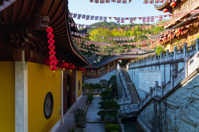 中国浙江省杭州市上天竺寺庙风光